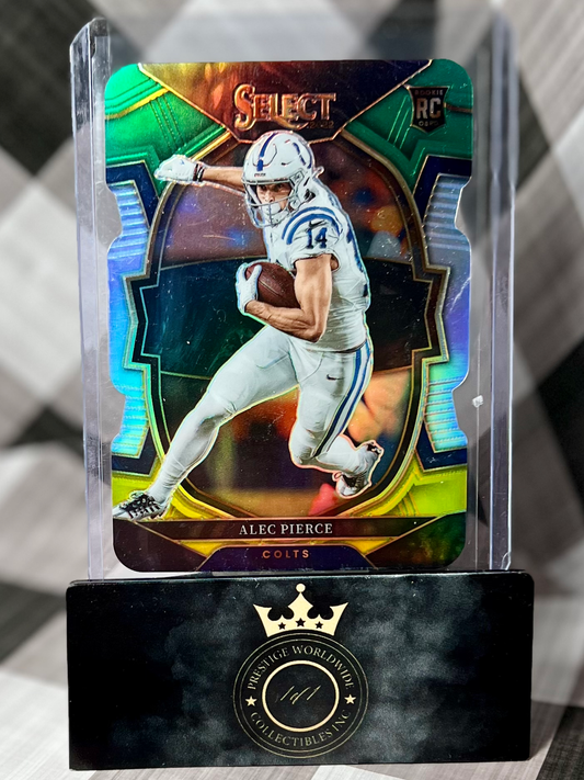Alec Pierce 2022 Select Concourse Green & Yellow Die Cut Rookie #45