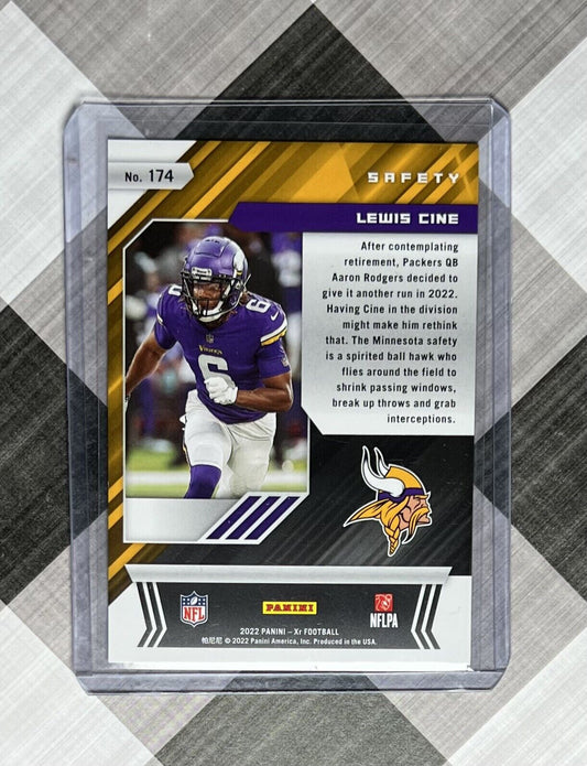 Lewis Cine 2022 Panini XR Rookie RC #197/199 Minnesota Vikings Card #174