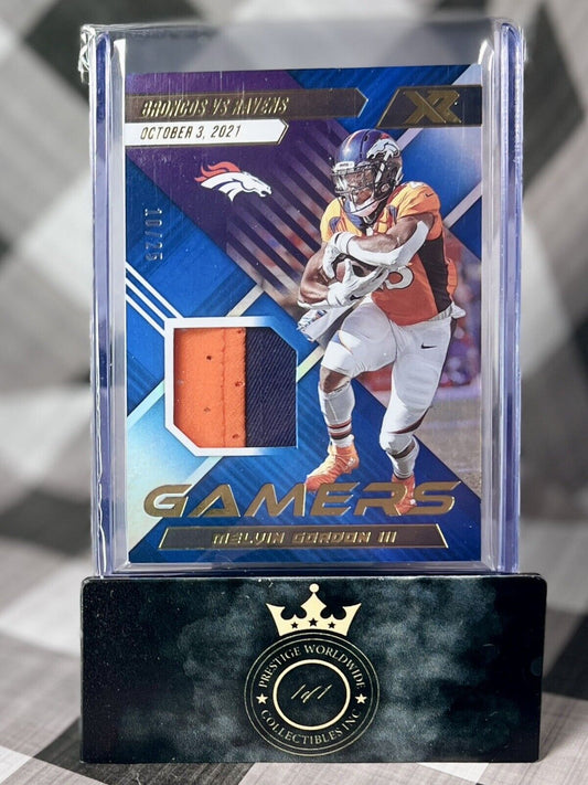 Melvin Gordon III 2022 Xr Gamers Patch 10/3/2021 Game Worn /25 #GM-MEG Broncos