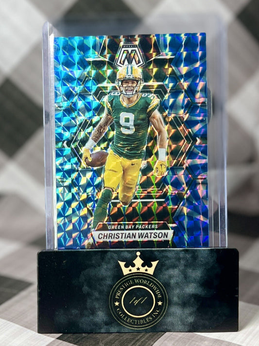 Christian Watson 2023 Mosaic Blue Reactive #86 Green Bay Packers