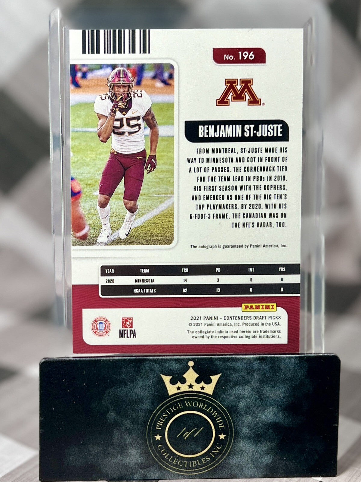 Benjamin St-Juste 2021 Contenders Draft Picks Rookie Auto #196 WA Commanders RC