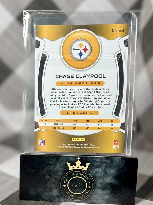 Chase Claypool 2021 Panini Certified Mirror Orange /149 #23 Pittsbugh Steelers