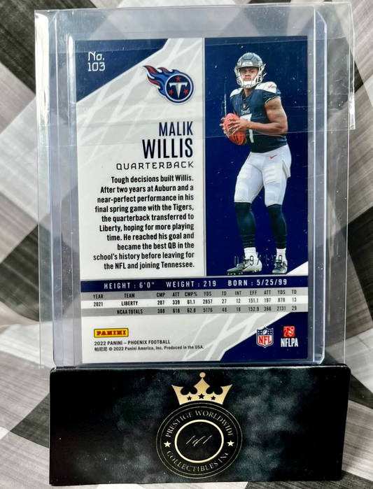Malik Willis 2022 Phoenix Teal Rookie /150 #103 - TEN Titans RC