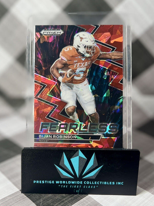 Bijan Robinson 2023 Prizm Draft Picks Fearless Red Cracked Ice #F-21 Falcons RC