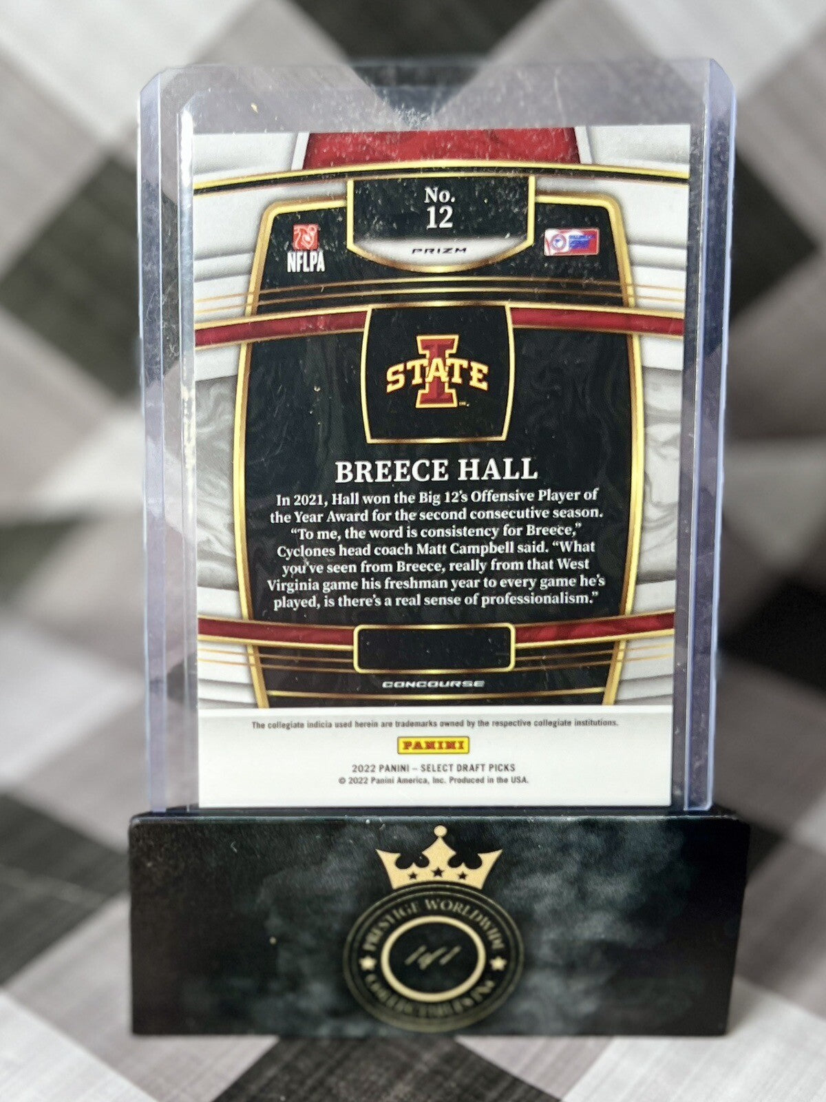 Breece Hall 2022 Select Draft Picks Concourse Rookie Hyper Prizm #12 Jets & ISU