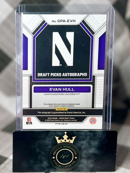 Evan Hull 2023 Panini Prizm Draft Picks Silver DP Auto #DPA-EVH NWU & Colts