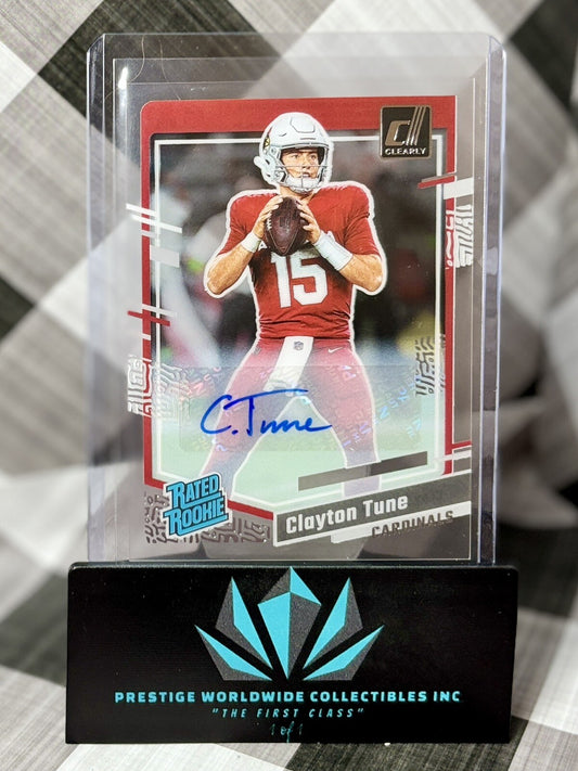 Clayton Tune 2023 Clearly Donruss Rated Rookie Auto #56 AZ Cardinals RC