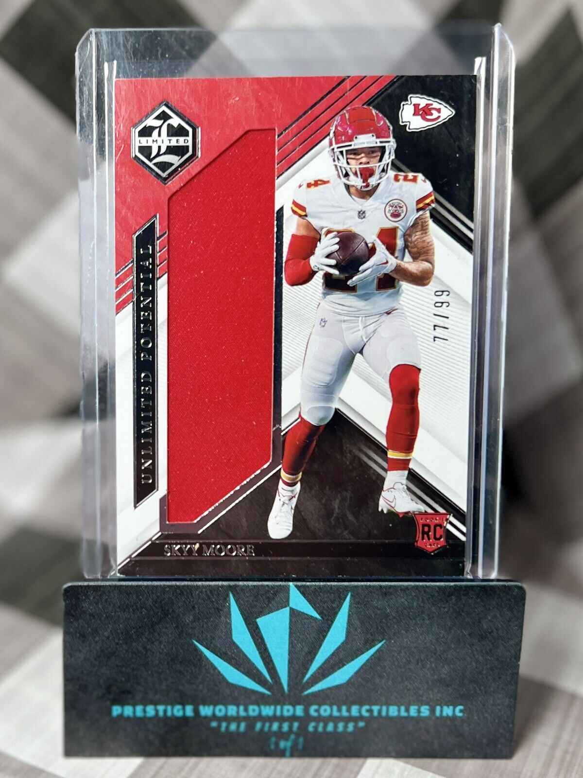 Skyy Moore 2022 Limited Unlimited Potential Rookie Patch /99 #LP-SMO Chiefs RC