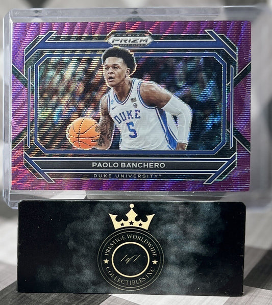 Paolo Banchero 2023 Prizm Draft Picks Purple Wave Variation #74 Orlando Magic SP