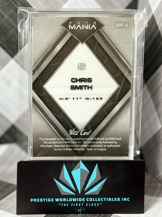 Chris Smith 2023 Wild Card Auto Mania Teal Lazer Foil Rookie /5 #AMD-A Raiders