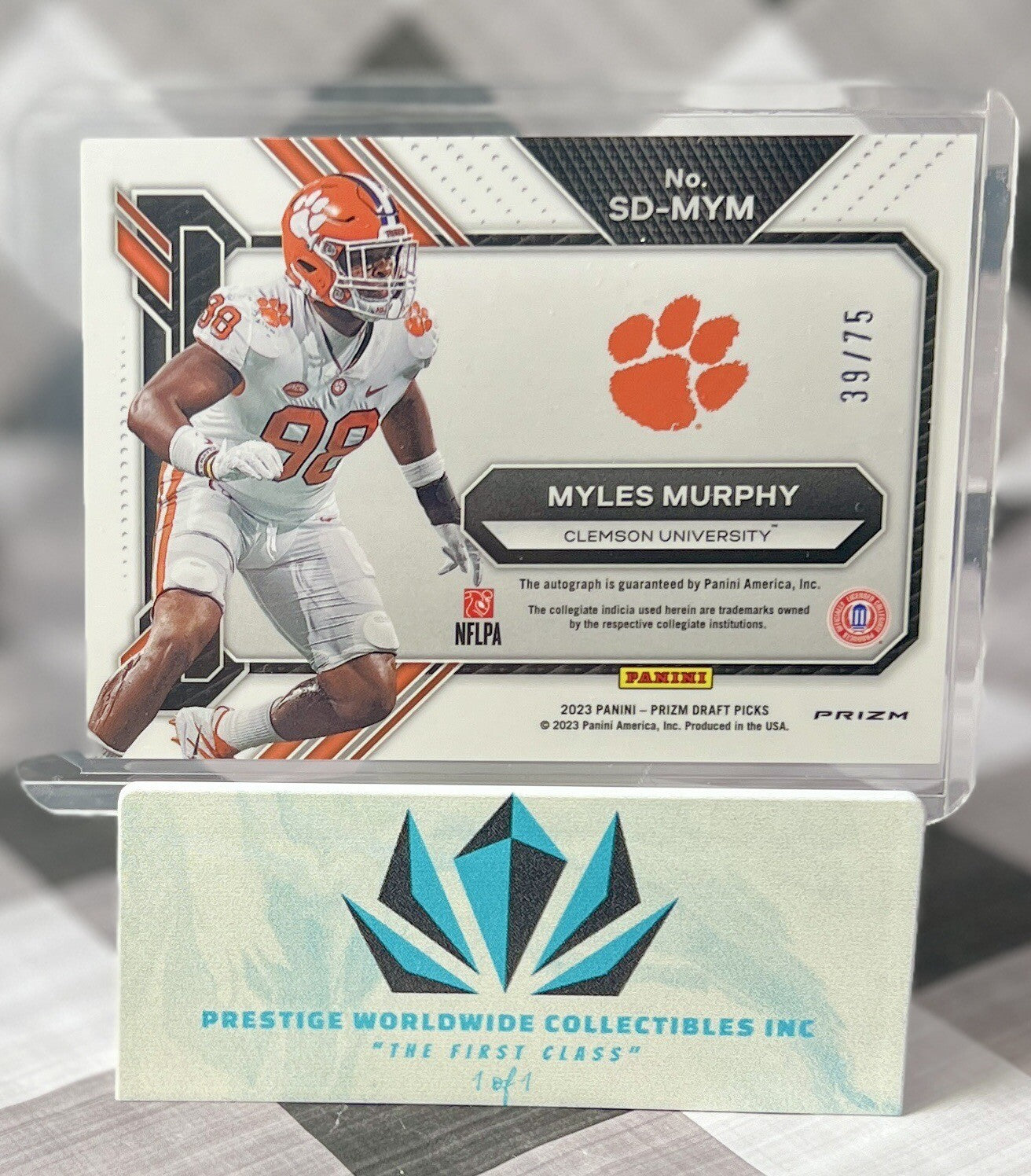 Myles Murphy 2023 Prizm Draft Signing Day Blue Rookie Auto /75 #SDMYM Bengals RC