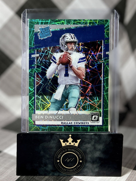 Ben DiNucci 2020 Panini Donruss Optic Rated Rookie Green Velocity #20 Cowboys