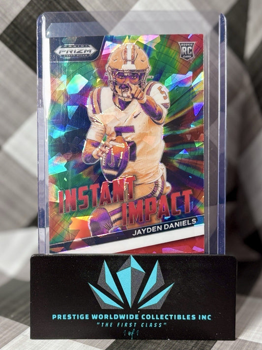 Jayden Daniels 2024 Prizm Draft Picks Instant Impact Red Ice #II-JD Commanders