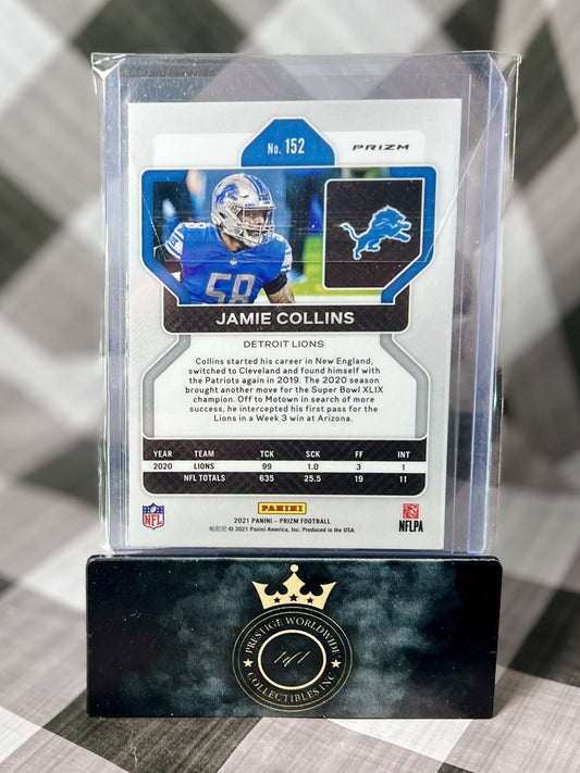 Jamie Collins 2021 Panini Prizm Black & White Checker #152 Detroit Lions SSP