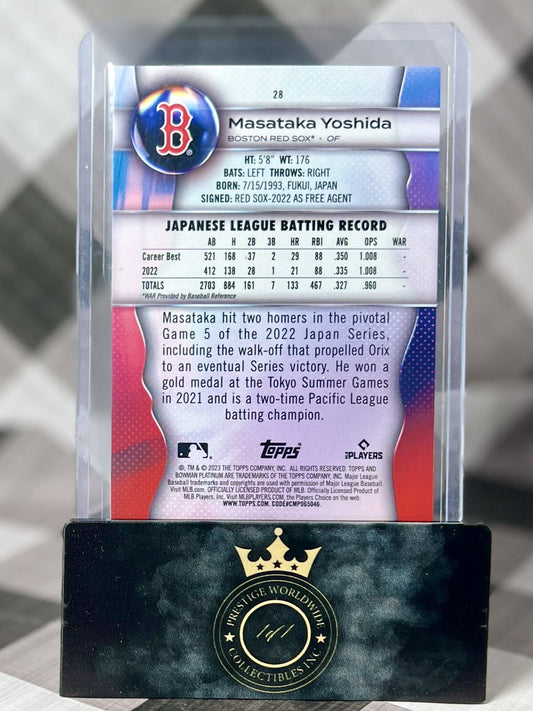 Masataka Yoshida 2023 Bowman Platinum Rookie #28 Boston Red Sox RC