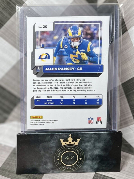 Jalen Ramsey 2022 Panini Donruss Press Proof Purple /57 #20 Los Angeles Rams SP