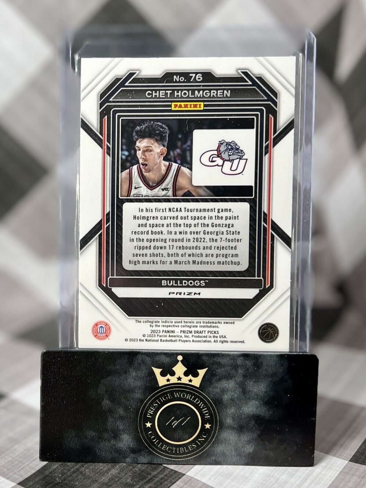Chet Holmgren 2023 Panini Prizm Draft Picks Green Prizm #76 OKC Thunder RC Zags