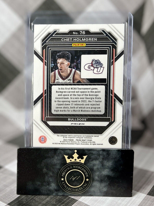 Chet Holmgren 2023 Panini Prizm Draft Picks Green Prizm #76 OKC Thunder RC Zags