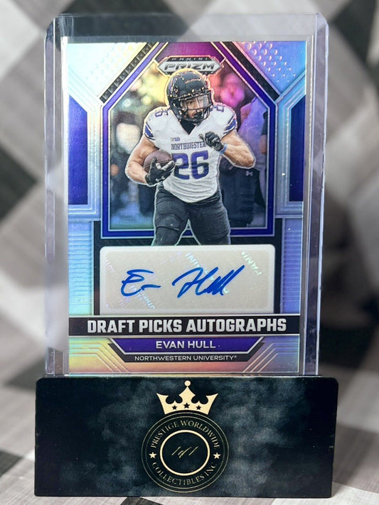 Evan Hull 2023 Panini Prizm Draft Picks Silver DP Auto #DPA-EVH NWU & Colts