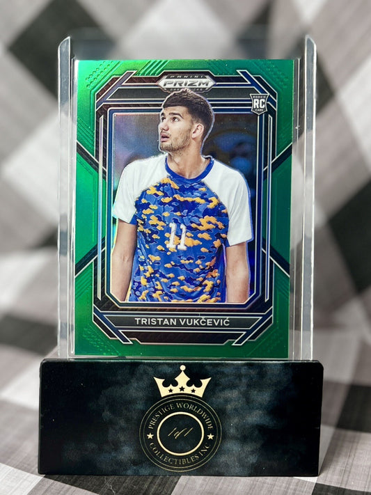Tristan Vukcevic 2023 Panini Prizm Draft Picks Green Prizm Rookie #38 Wizards RC