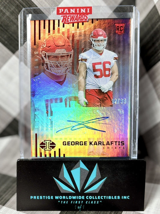 George Karlaftis 2022 Illusions Red Rookie Endorsements Auto /99 #RS-GK Chiefs