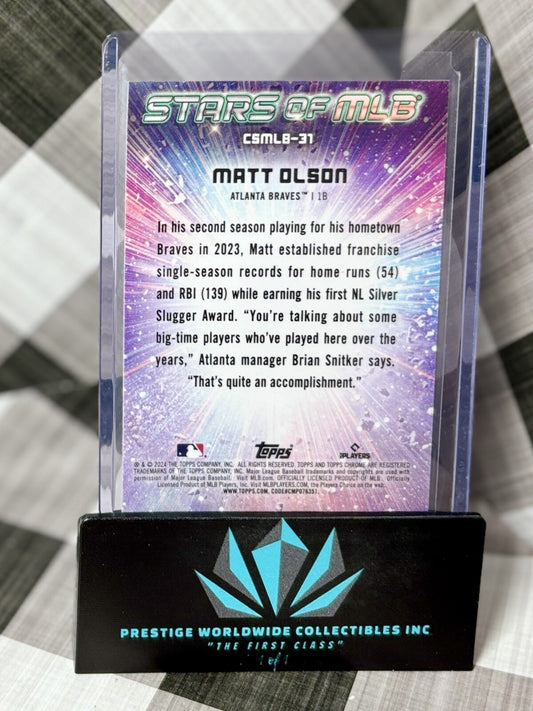 Matt Olson 2024 Topps Series 2 Stars of MLB Chrome #CSMLB-31 Atlanta Braves