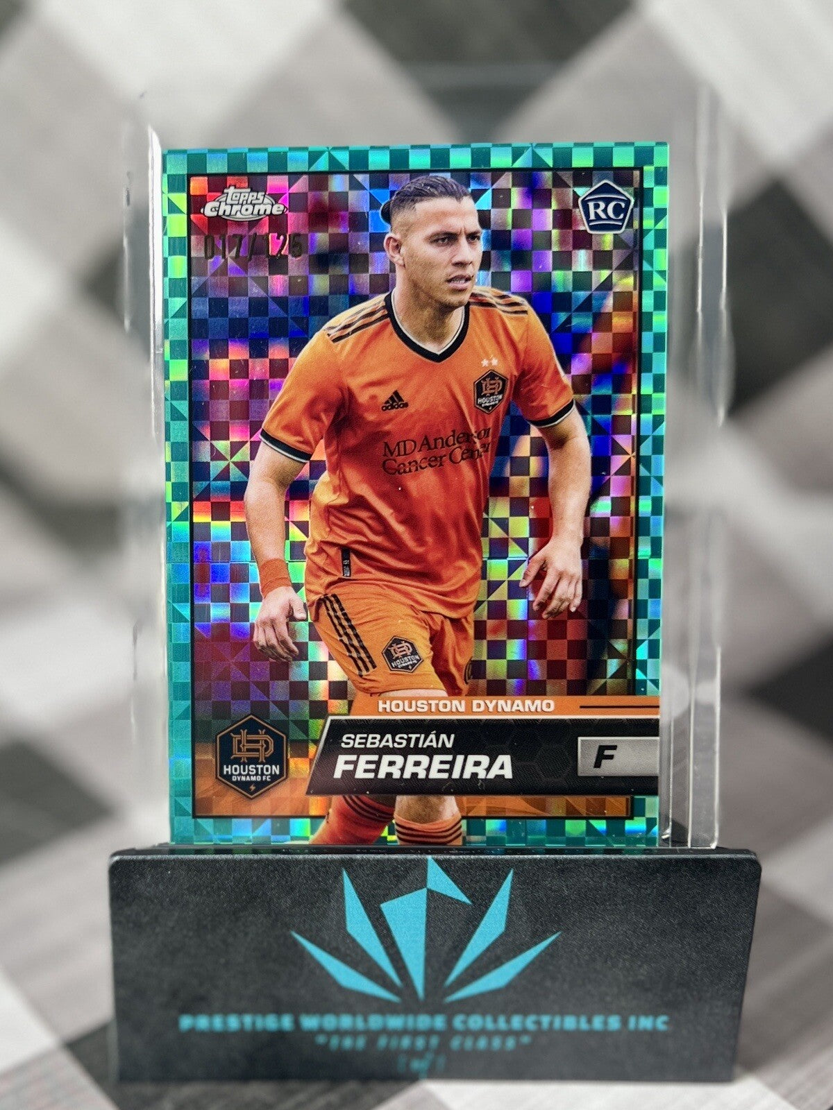 Sebastian Ferreira 2023 Topps Chrome MLS Aqua Checkerboard /125 #199 Dynamo RC