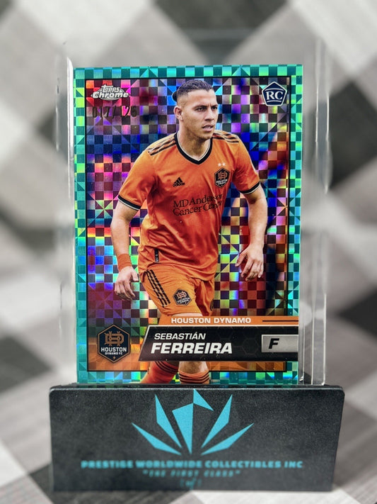Sebastian Ferreira 2023 Topps Chrome MLS Aqua Checkerboard /125 #199 Dynamo RC