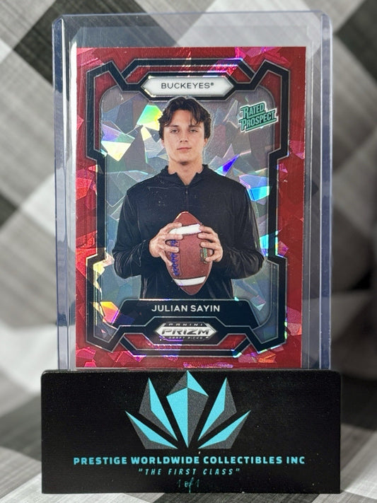 Julian Sayin 2024 Panini Prizm Draft Picks Red Ice Prospect #193 Ohio State