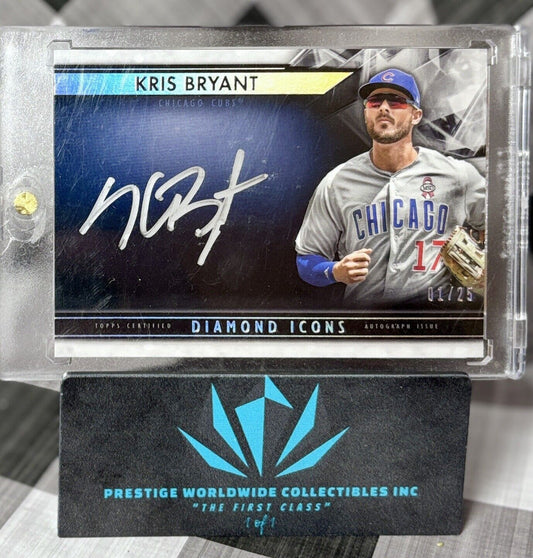 Kris Bryant 2019 Topps Diamond Icons Silver Ink Auto 1/25 #SI-KB Chicago Cubs SP