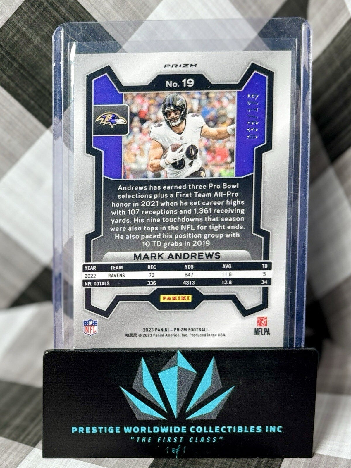 Mark Andrews 2022 Prizm Green Hyper /175 #23 Baltimore Ravens SP