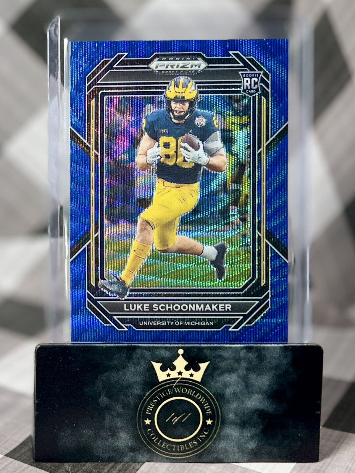 Luke Schoonmaker 2023 Panini Prizm Draft Picks Blue Wave /249 #161 MI Wolverines