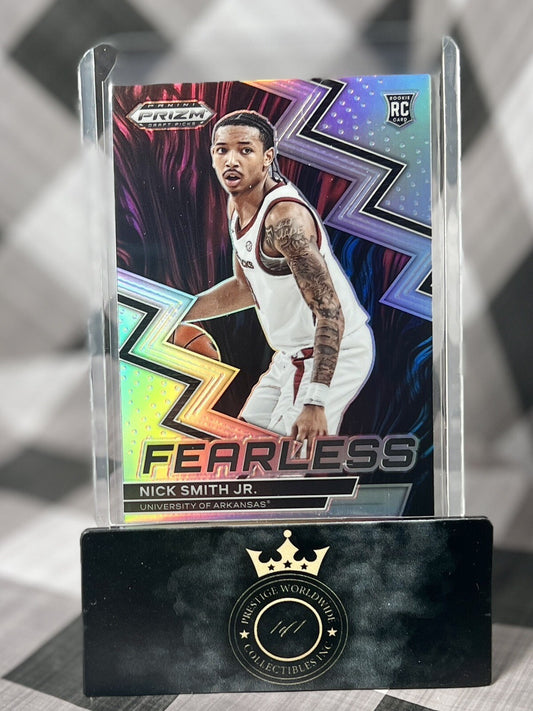 Nick Smith Jr. 2023-24 Panini Prizm Draft Picks Silver Fearless Rooke #4 CHA RC