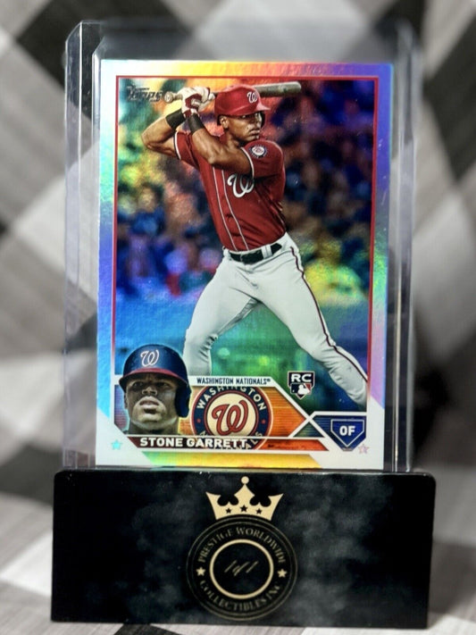 STONE GARRETT 2023 Topps Series 2 RC Rainbow Foil Rookie #498 WSH Nationals