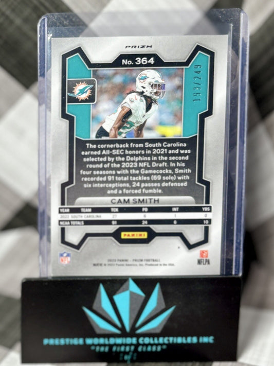 Cam Smith 2023 Panini Prizm Orange Prizm Rookie /249 #364 Miami Dolphins RC