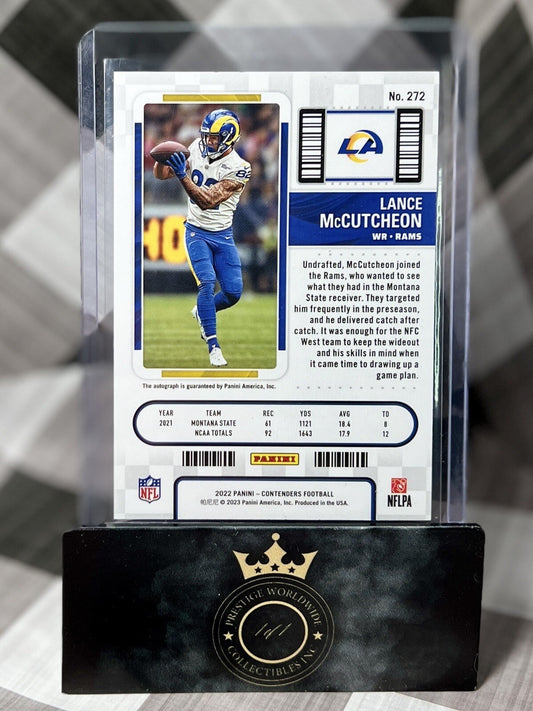Lance McCutcheon 2022 Contenders Rookie Ticket Auto #272 Rams