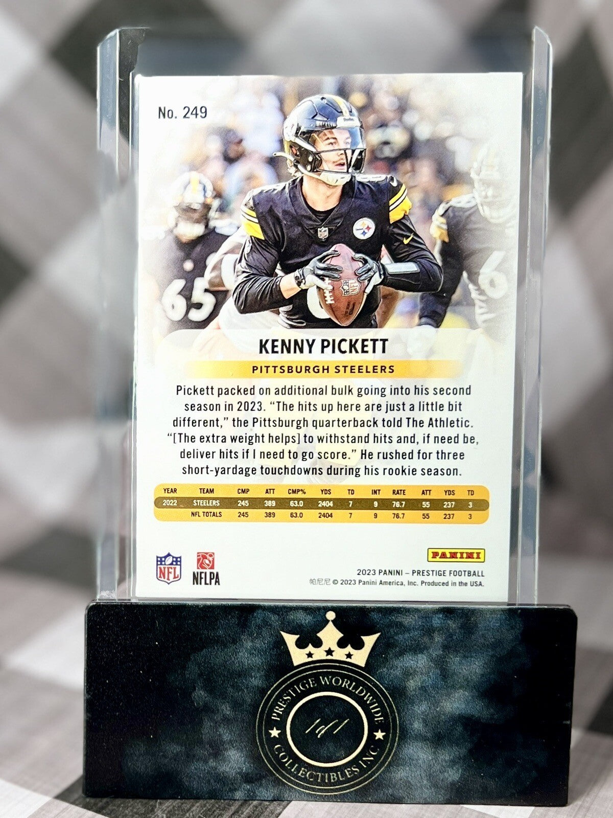Kenny Pickett 2023 Prestige Xtra Points Sunburst #249 Pittsburgh Steelers