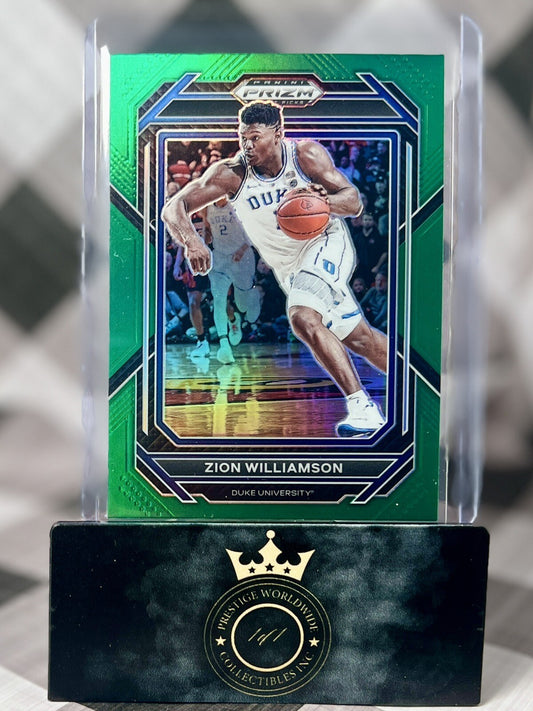 Zion Williamson 2023 Panini Prizm Draft Picks Green Prizm #73 Duke & NO Pelicans