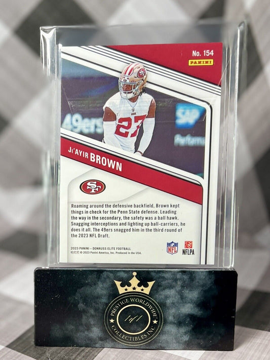 Jiâ€™Ayir Brown 2023 Donruss Elite Blue Status Sparkle Rookie /299 #154 SF 49rs RC