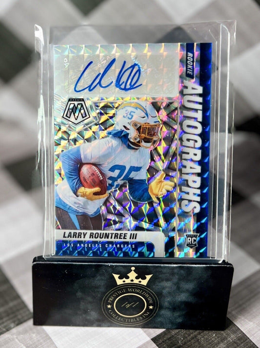 Larry Roundtree III 2021 Panini Mosaic Rookie Scripts Auto #RA-86 LA Chargers RC