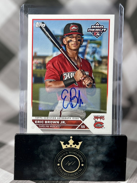 Eric Brown Jr. 2023 Topps Pro Debut SP Auto #PD-36 Milwaukee Brewers Prospect