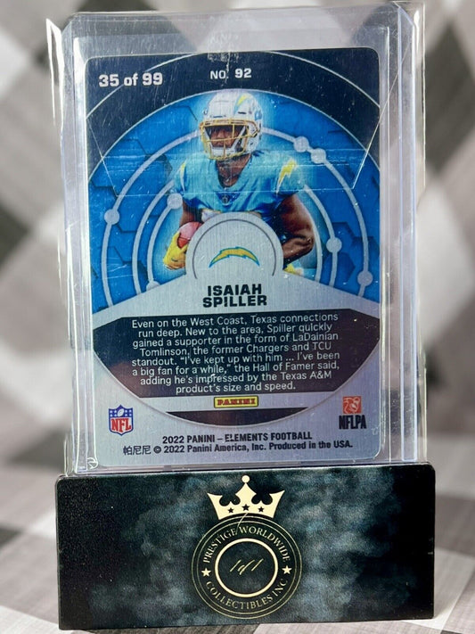 Isaiah Spiller 2022 Panini Elements Rookie Metal SP /99 #92 LA Chargers RC