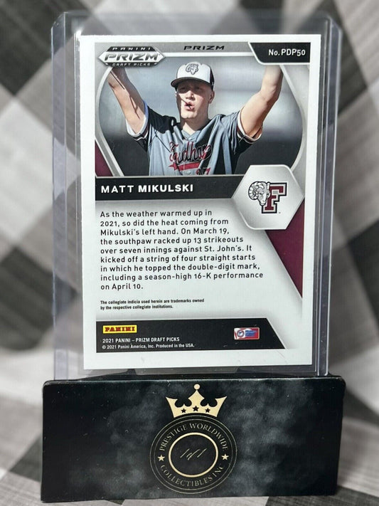 MATT MIKULSKI 2021 Panini Prizm Draft Picks Red Velocity Prizm #PDP50 Giants MLB