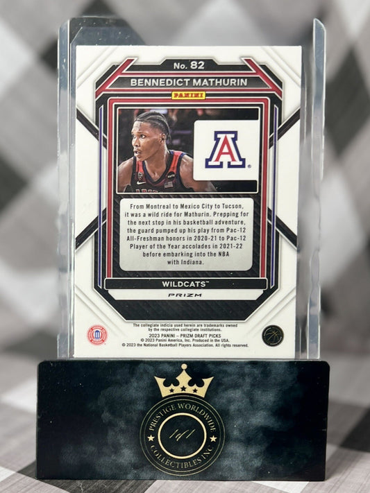 Bennedict Mathurin 2023 Prizm Draft Picks Purple Wave #82 Wildcats & Pacers