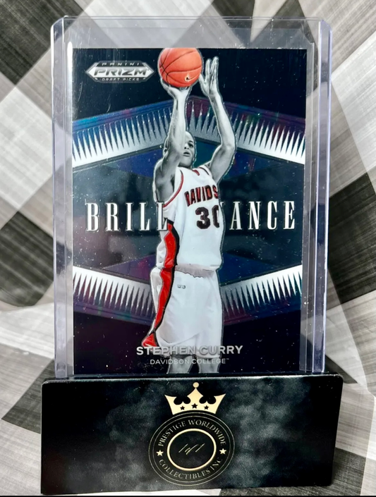 Stephen Curry 2022 Prizm Draft Picks Brilliance #BR-SC - Davidson & GSW
