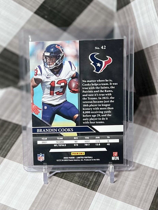 📈🔥🤠 BRANDIN COOKS 2022 Panini Limited Base #42 - HOUSTON TEXANS 🤠📈🔥