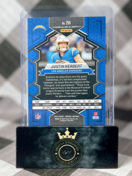 Justin Herbert 2023 Mosaic Pink Camo National Pride #255 Los Angeles Chargers