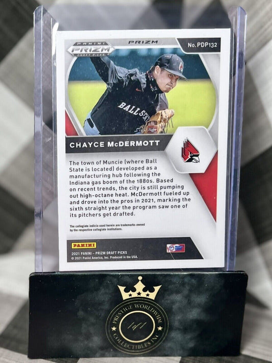 Chayce McDermott 2021 Prizm Draft Picks Green Pulsar #PDP132 Louisville & Astros
