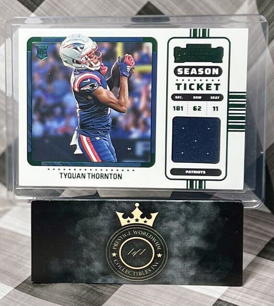 Tyquan Thornton 2022 Contenders Green Rookie Jersey Patch #RSV-TTH Patriots RC