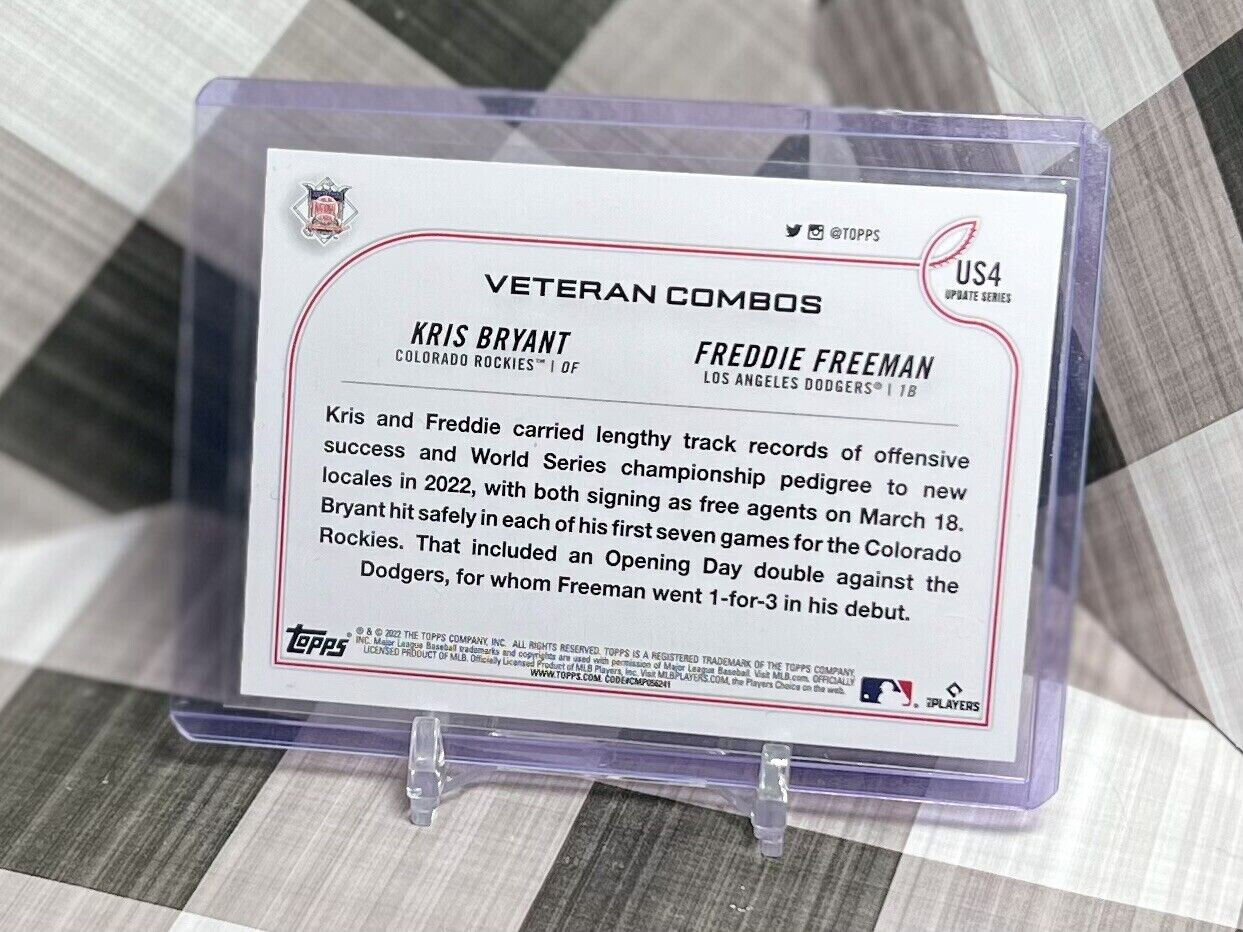 Freddie Freeman/K Bryant 2022 Topps Update Gold Foil #US4 New Tests For The West